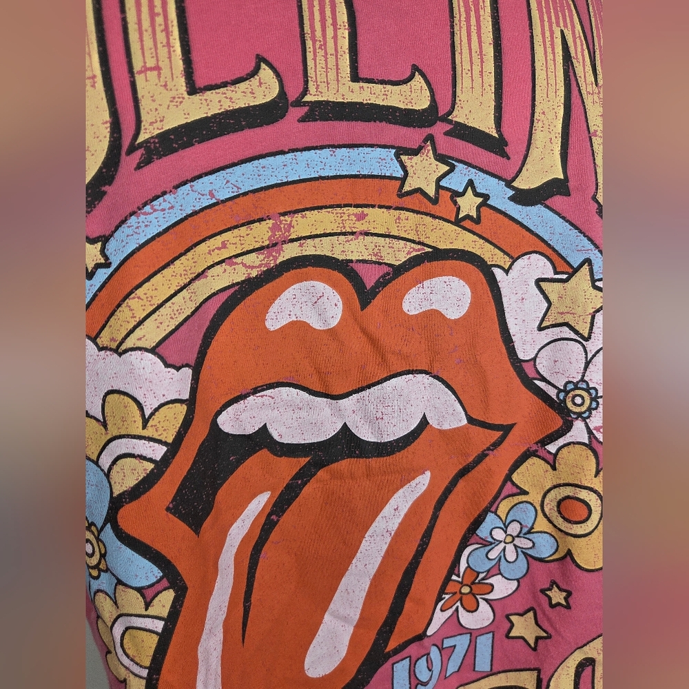 The Rolling Stones Size XXL Authentic UK Tour 1971 - Pink  T-Shirt Ptp 24" - Picture 6 of 8